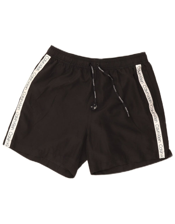 Calvin Klein Herre grafiske svømmeshorts XL Sort Colourblock Polyester