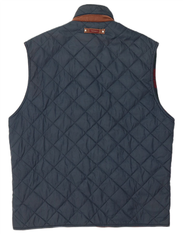 Cotton's Industries Herre Quiltet Gilet UK 38 Medium Navy Blue Polyamid