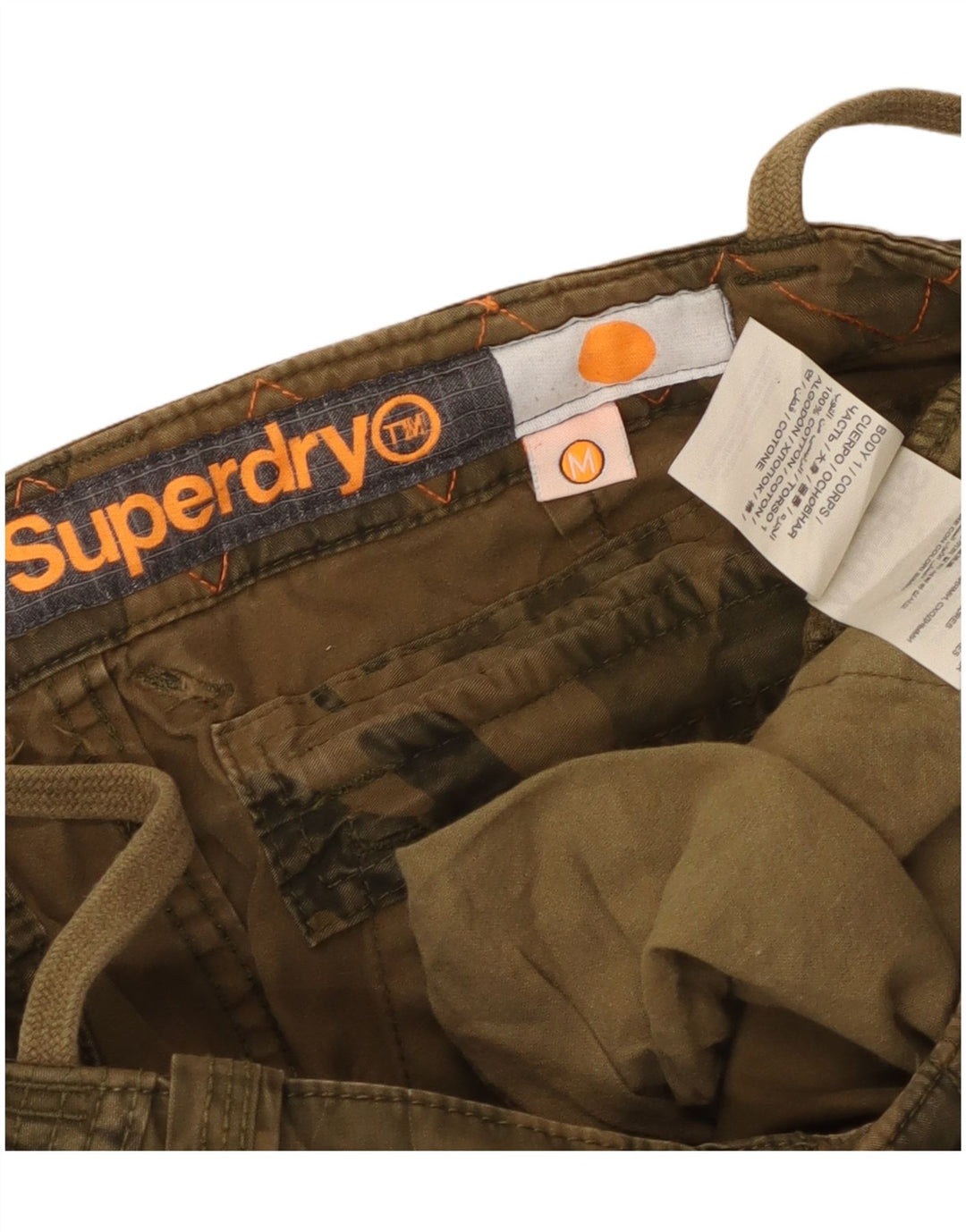 Superdry Straight Cargo Bukser Medium W34 L33 Khaki Camouflage