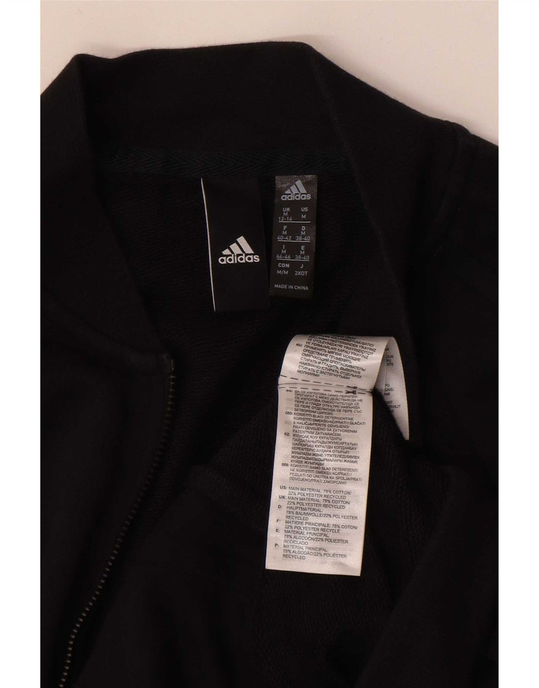 Adidas Grafisk træningsdragt topjakke til kvinder UK 12/14 Medium Sort bomuld