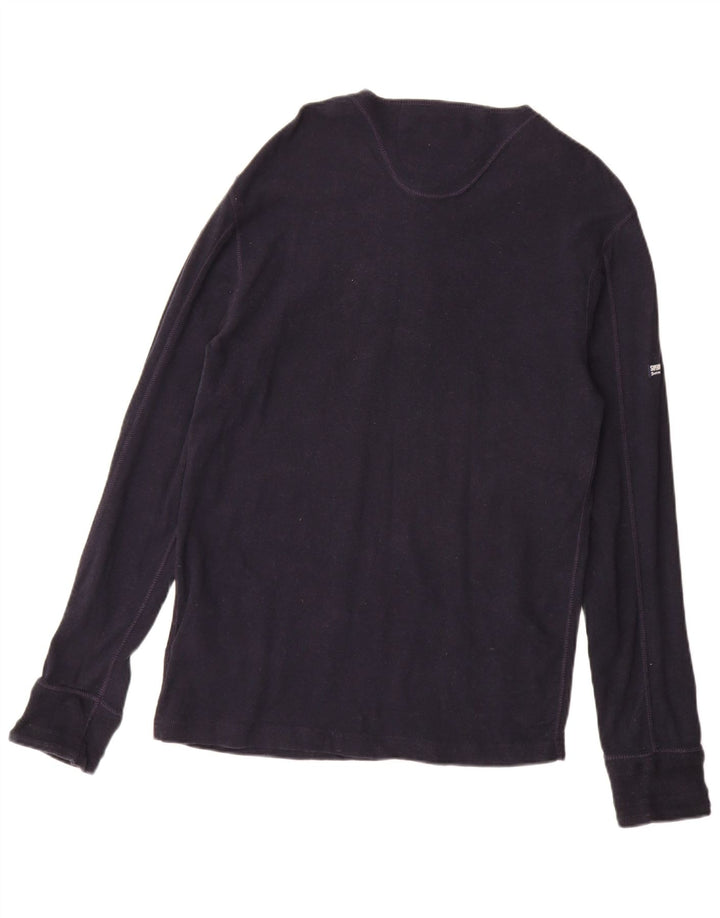 SUPERDRY Herre Top Langærmet 2XL Marineblå Bomuld