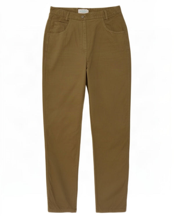 Benetton Dame Højtaljede Casual Bukser IT 44 Medium W28 L29 Khaki