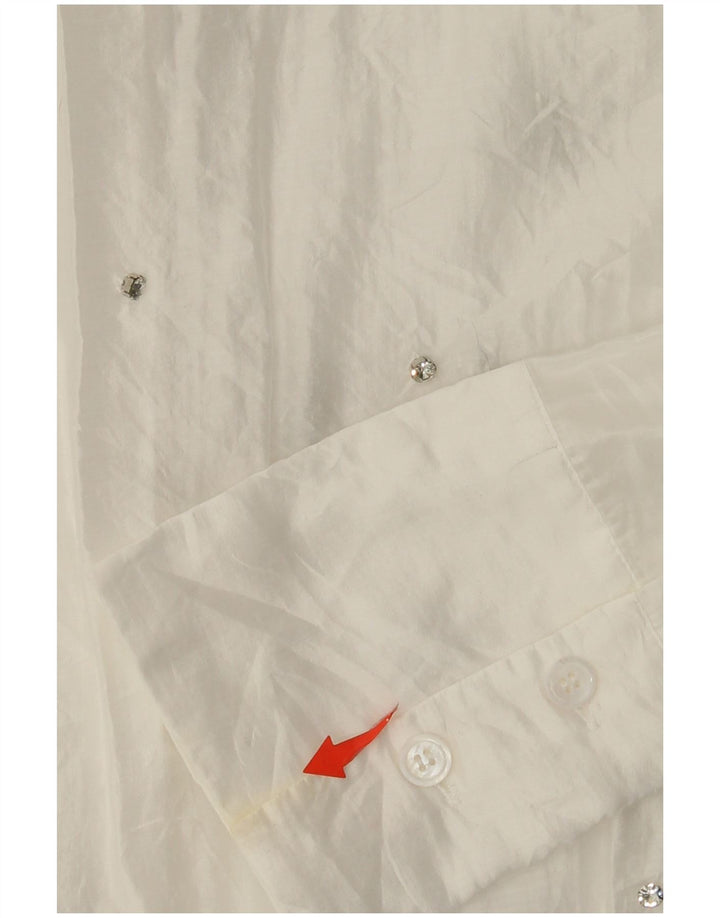 ZARA Oversized skjortebluse til kvinder UK 6 XS Hvid