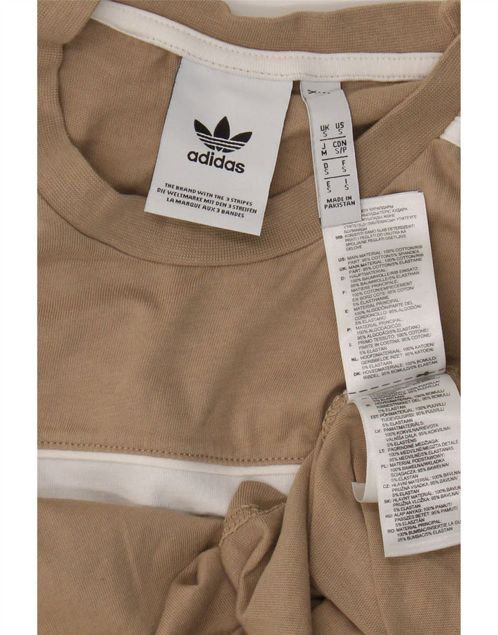 Adidas Herre T-Shirt Top Lille Beige Colourblock Bomuld