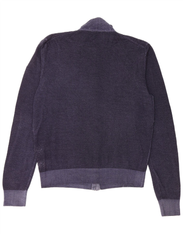 Sun68 Dame Cardigan Sweater UK 20 2XL Marineblå Uld
