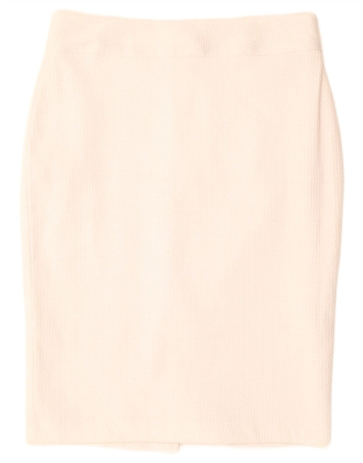 Marks & Spencer Pencil Nederdel til kvinder UK 10 Small W30 White Polyester