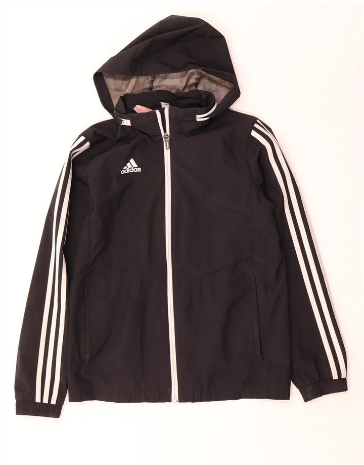 Adidas Regnjakke med hætte til drenge 11-12 år Sort polyester