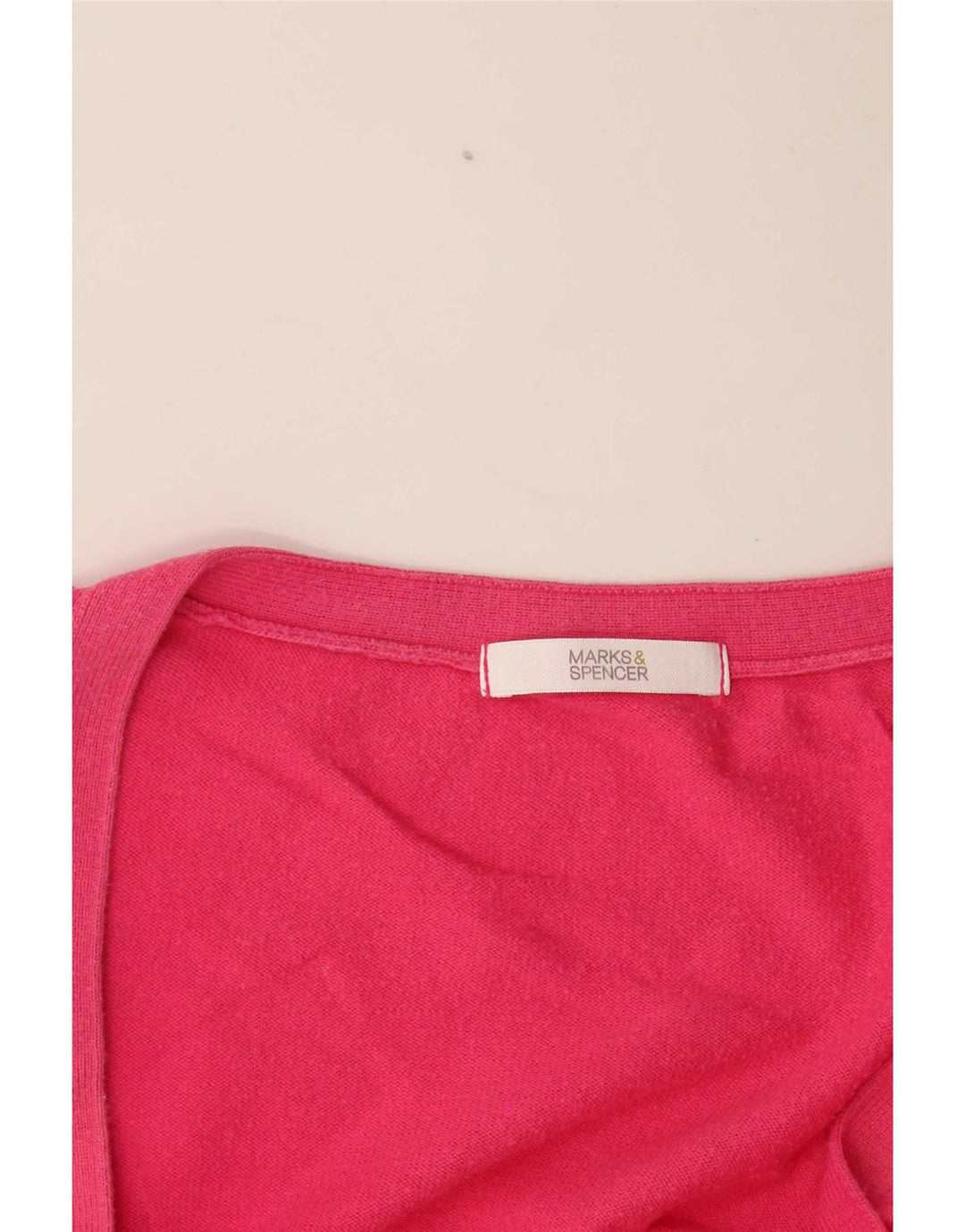 Marks & Spencer Dame Crop Kortærmet Cardigan Sweater UK 14 Medium Pink