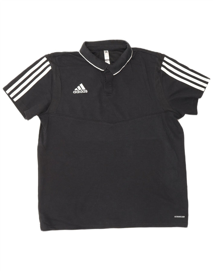 ADIDAS Aeroready Polo Shirt til mænd Stor sort bomuld