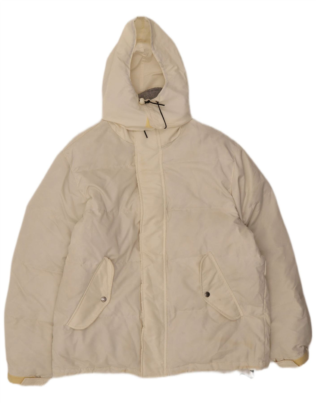Invicta Herre Hætte Loose Fit Polstret Jakke UK 36 Small White Polyester