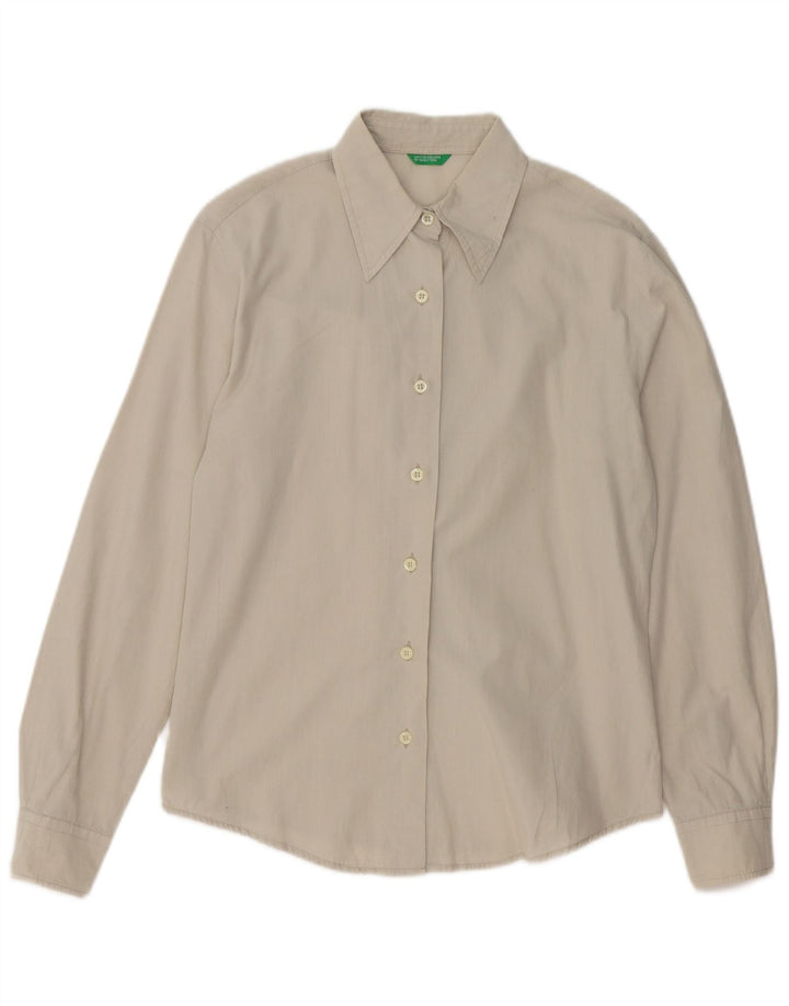 BENETTON Dameskjorte UK 14 Medium Grå