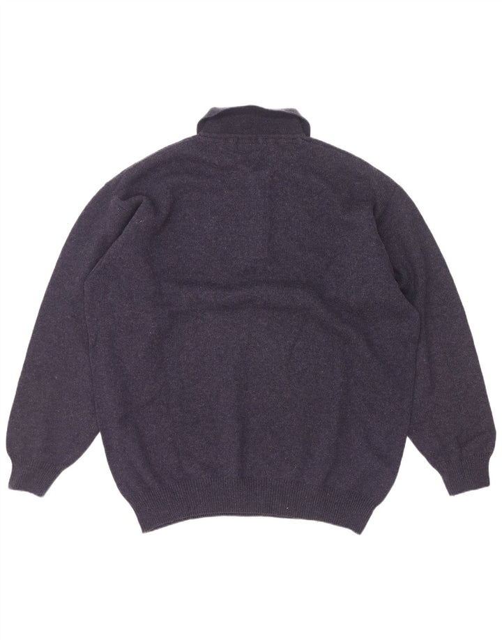 Murphy & Nye Herre Polo Neck Jumper Sweater 2XL Navy Blue Wool