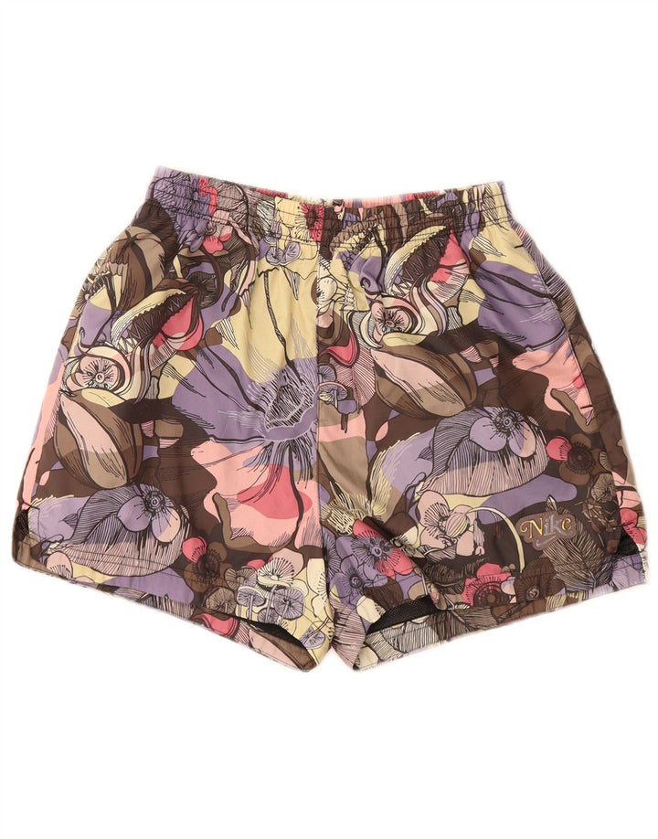 NIKE sportsshorts til kvinder UK 4 XS flerfarvet blomsterpolyester