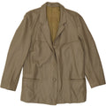 VINTAGE Womens Leather 2 Button Blazer Jacket UK 16 Large Khaki Leather Vintage Vintage and Second-Hand Vintage from Messina Hembry 