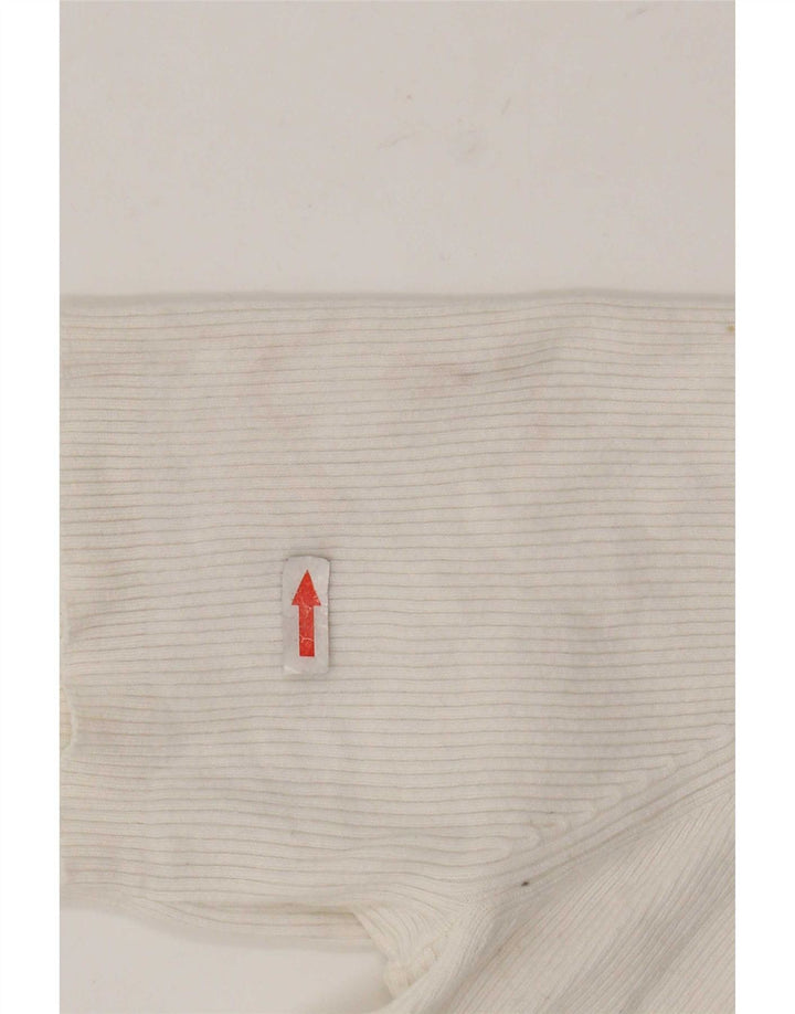 Marks & Spencer Dame Polo Shirt UK 14 Stor Hvid Bomuld