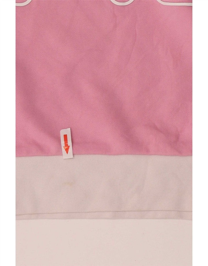 Fila Womens Oversized Crop Sweatshirt Jumper UK 10 Small Pink Colourblock