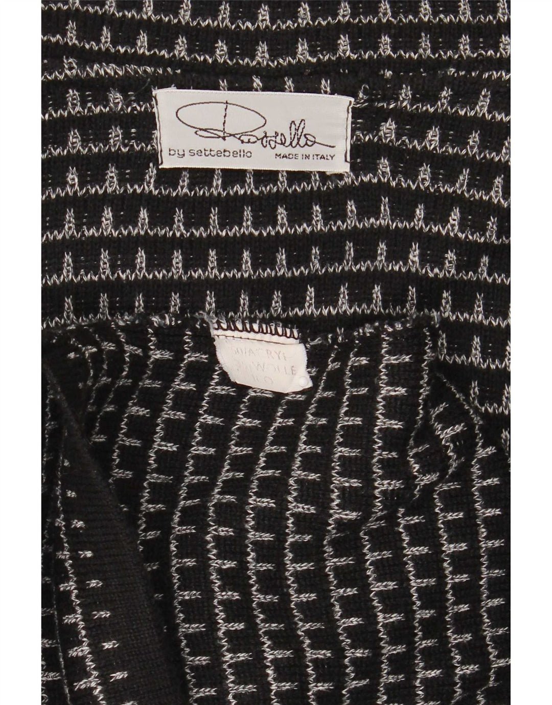 Settebello herre cardigan sweater XL sort ternet akryl