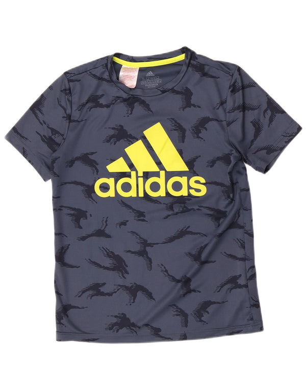 Adidas drenge grafisk t-shirt top 11-12 år marineblå camouflage sport