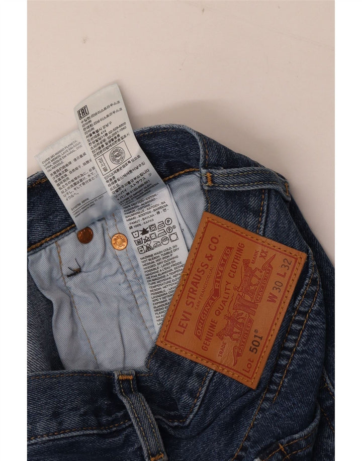 Levi's Herre 501 Straight Jeans W30 L32 Blå Bomuld