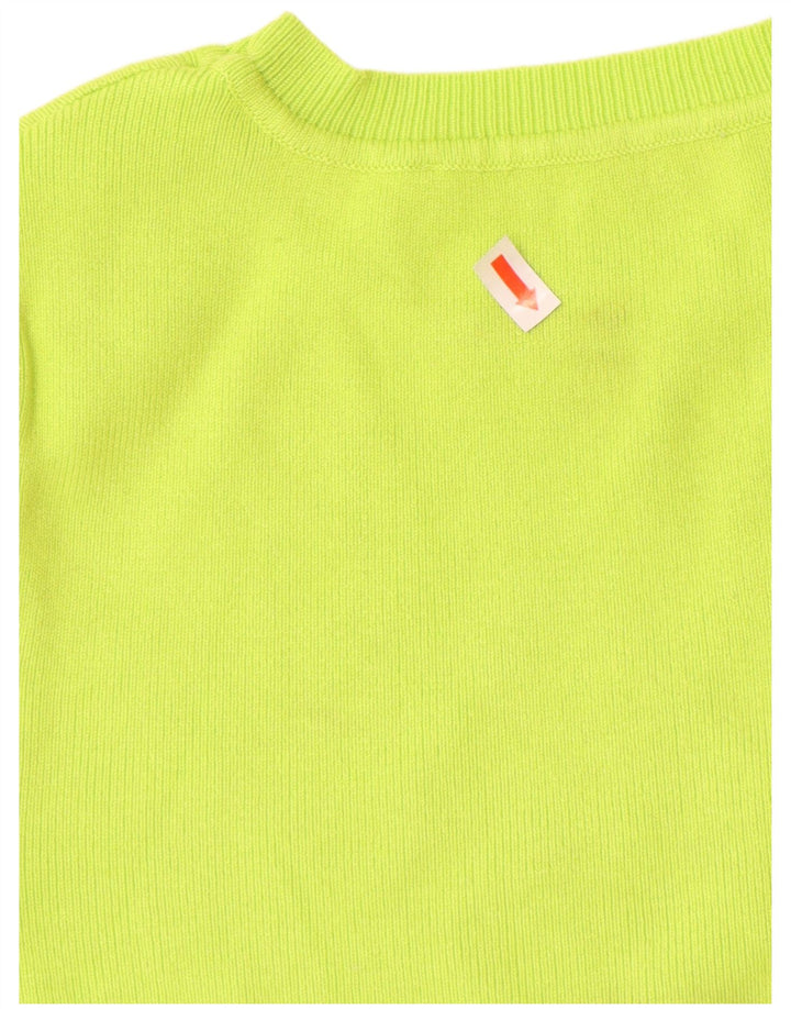 ZARA Womens Crop Kortærmet Boat Neck Jumper Sweater UK 8 Small Green
