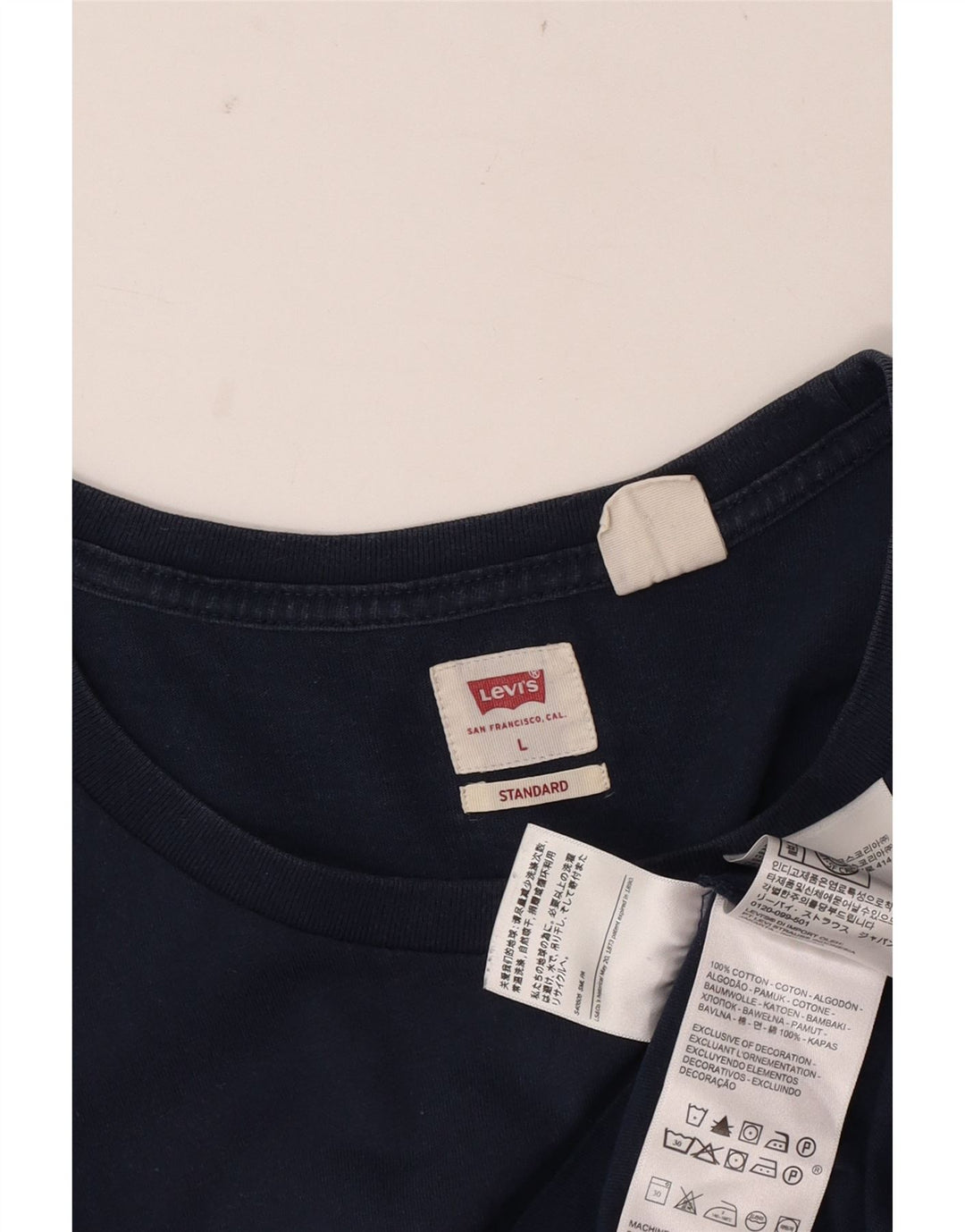 Levi's Standard T-Shirt Top Stor Marineblå Bomuld