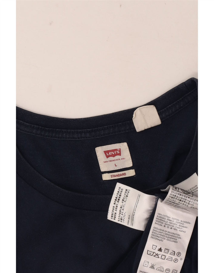 Levi's Standard T-Shirt Top Stor Marineblå Bomuld