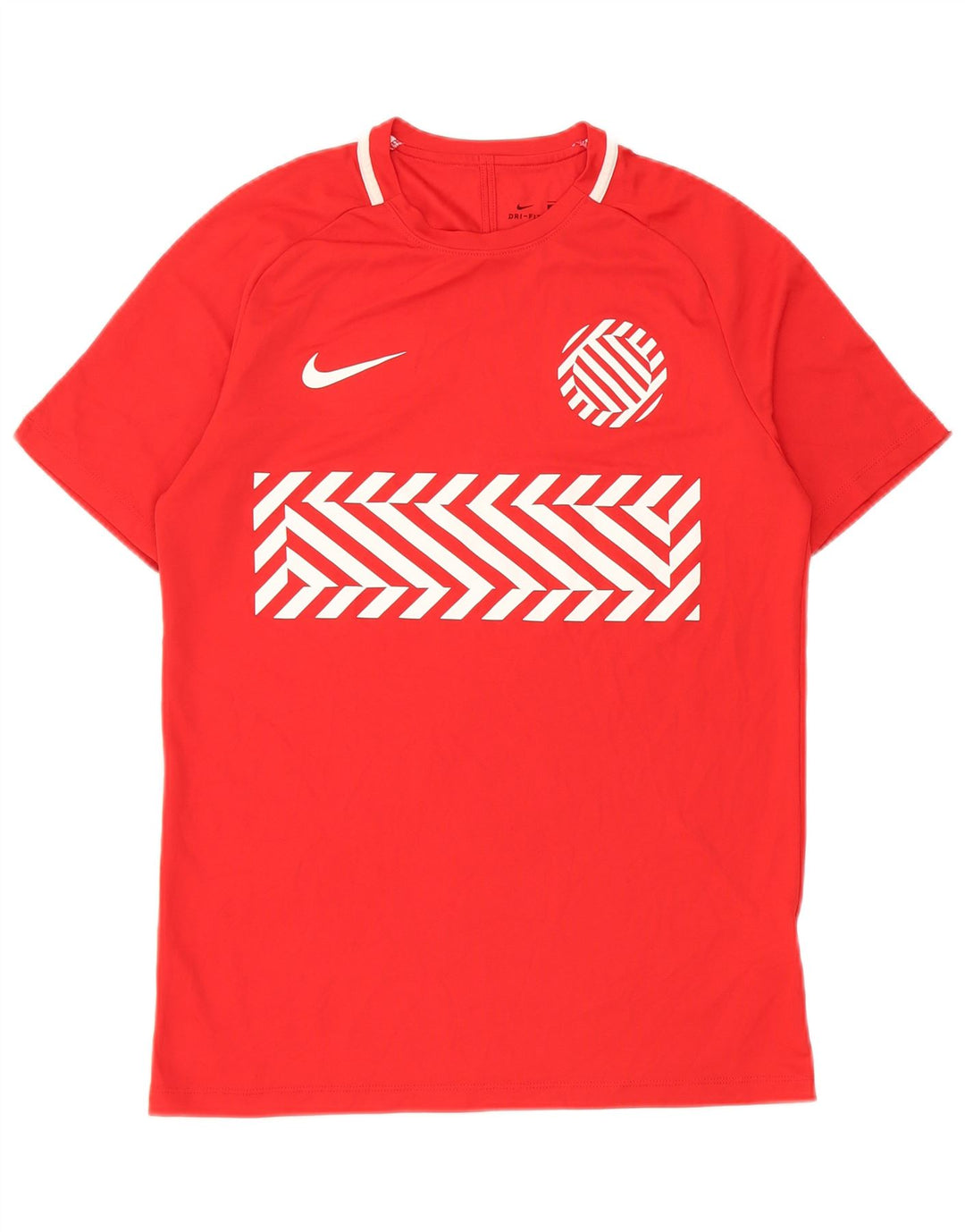 Nike Herre Dri Fit grafisk T-shirt Top Medium Rød Geometrisk Polyester