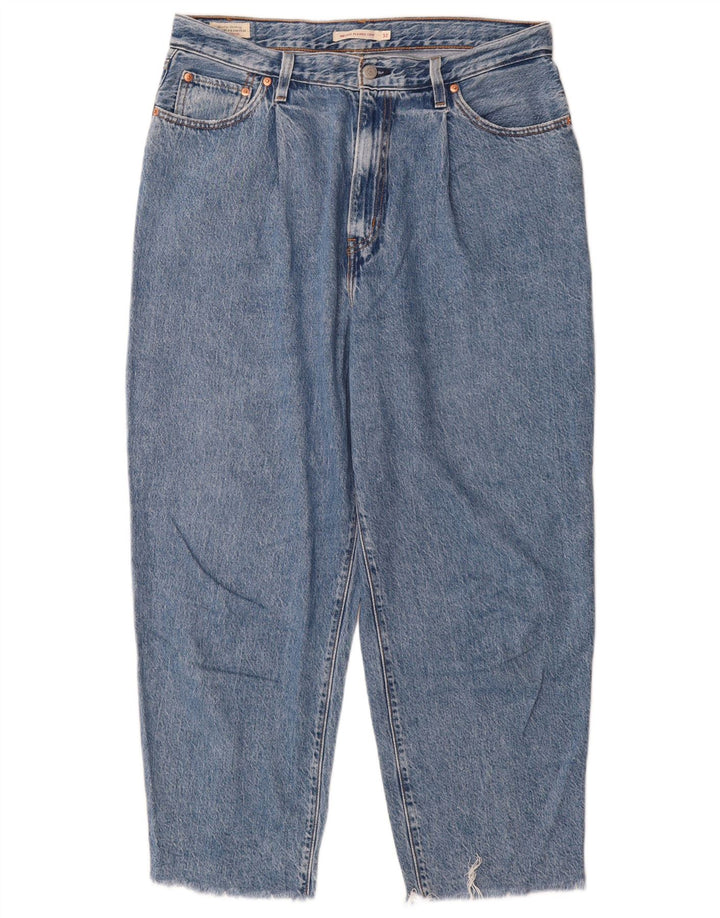 Levi's Womens Ribcage Cropped Jeans W32 L27 blå bomuld
