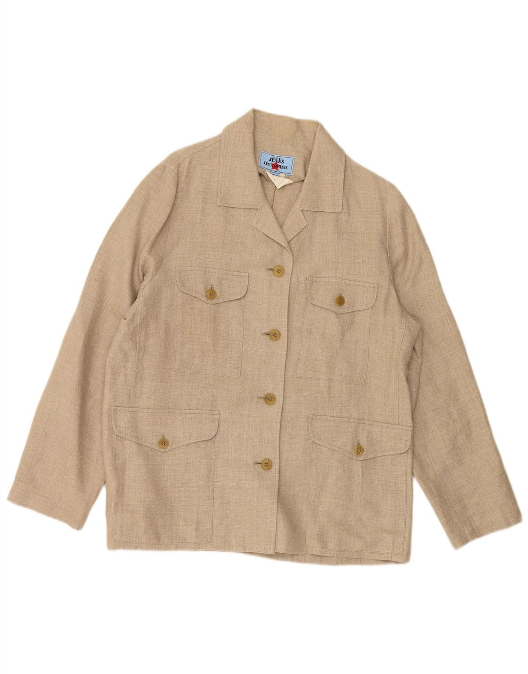 LES COPAINS Dame 4-knaps blazerjakke IT 46 Stor beige hør