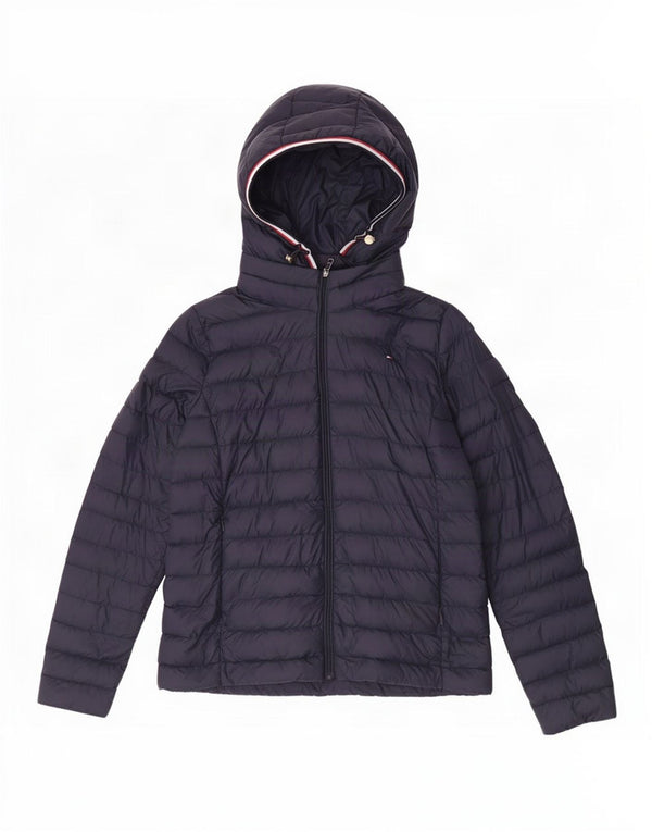 Tommy Hilfiger hættejakke til kvinder UK 6 XS marineblå polyamid