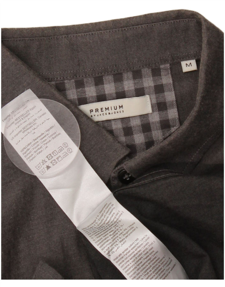 JACK & JONES Mens Shirt Medium Grey Cotton