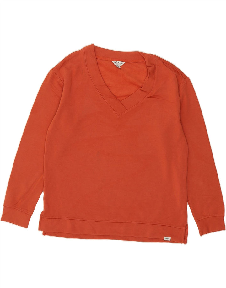ORVIS Womens Sweatshirt Jumper UK 14 Medium Orange Modal Vintage Orvis and Second-Hand Orvis from Messina Hembry 