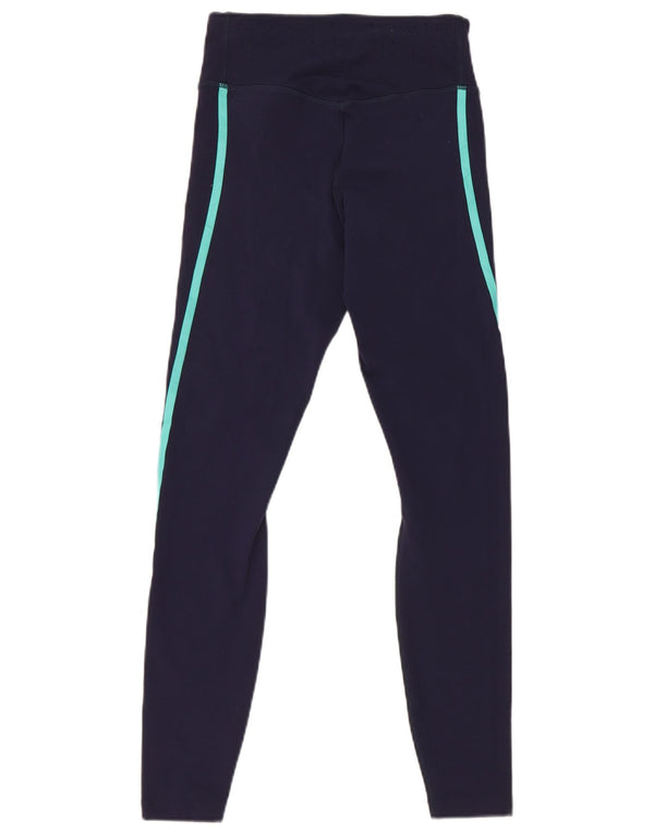 Nike Dame Dri Fit Leggings UK 4 XS Navy Blue Nylon