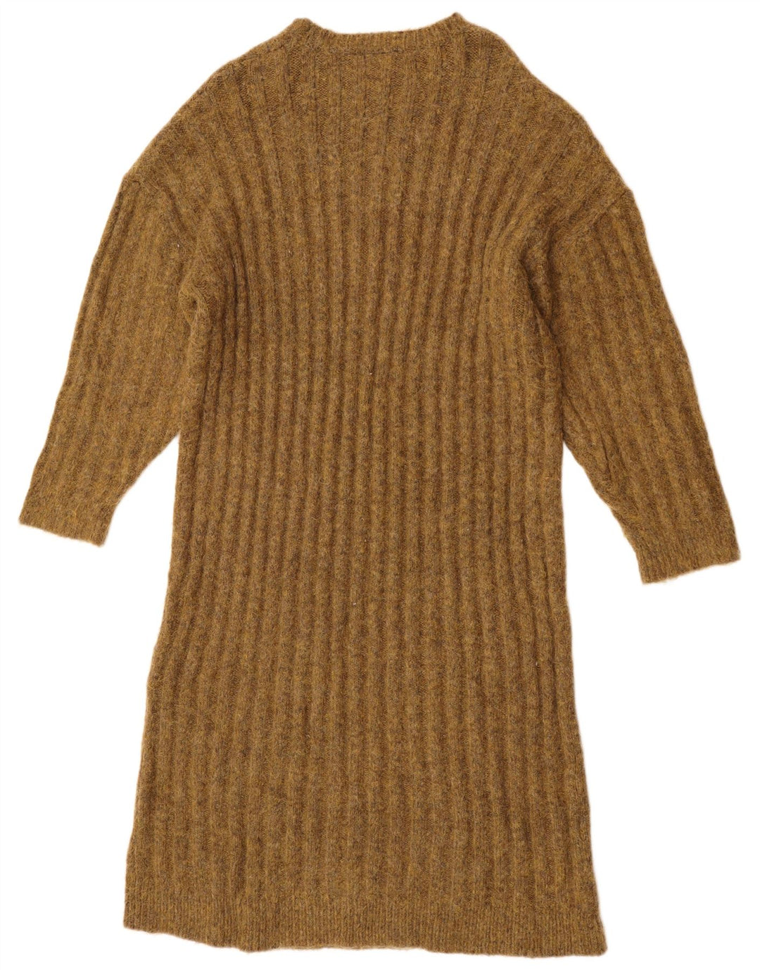 ZARA Dame Oversized Jumper Dress UK 14 Medium Khaki Nylon