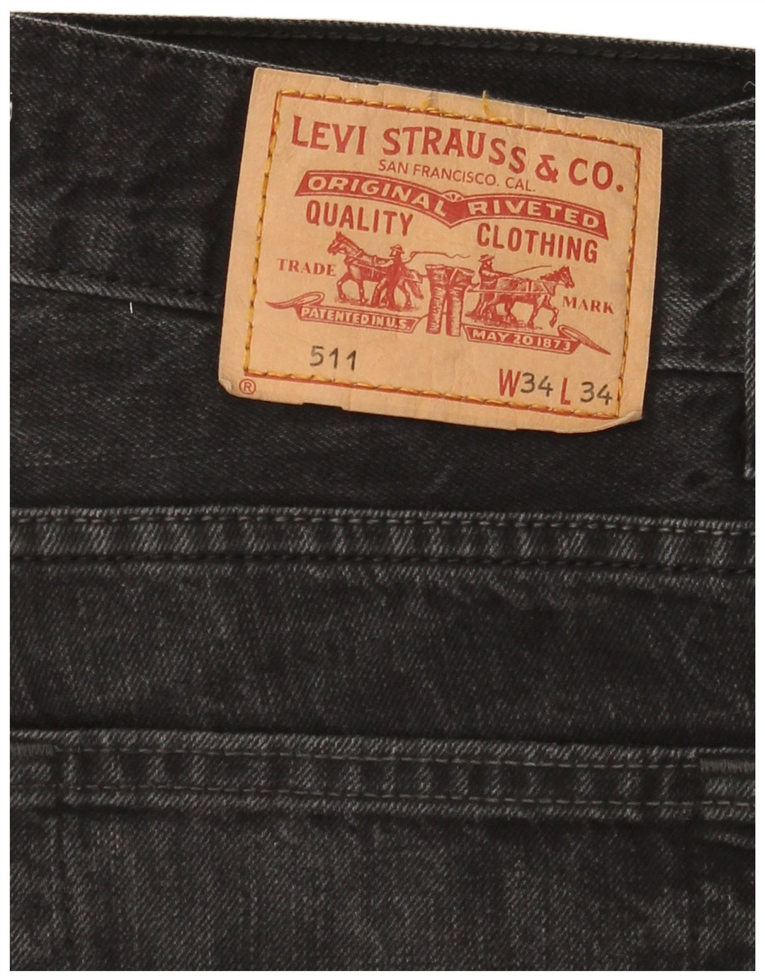 Levi's Herre 511 Slim Jeans W34 L34 Sort Bomuld