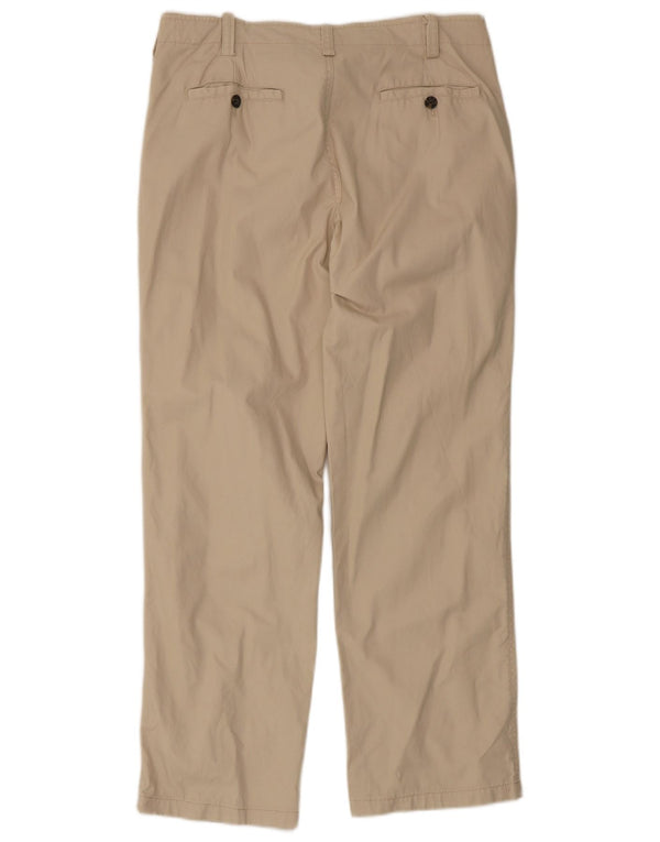 Zara Mens Straight Chino Trousers EU 42 Large W32 L29 Beige Cotton