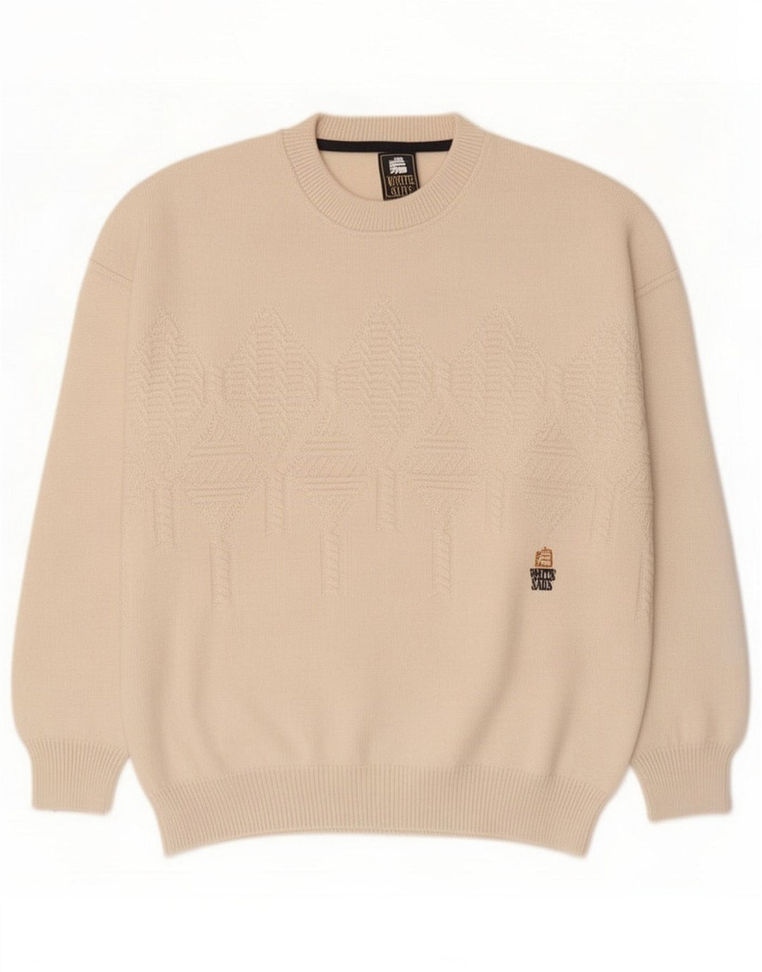 Hvide sejl Herre sweater med rund hals Medium Beige Geometrisk