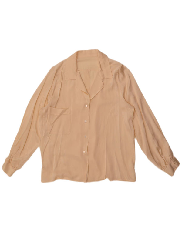 Vintage Womens Shirt Blouse UK 14 Large Beige