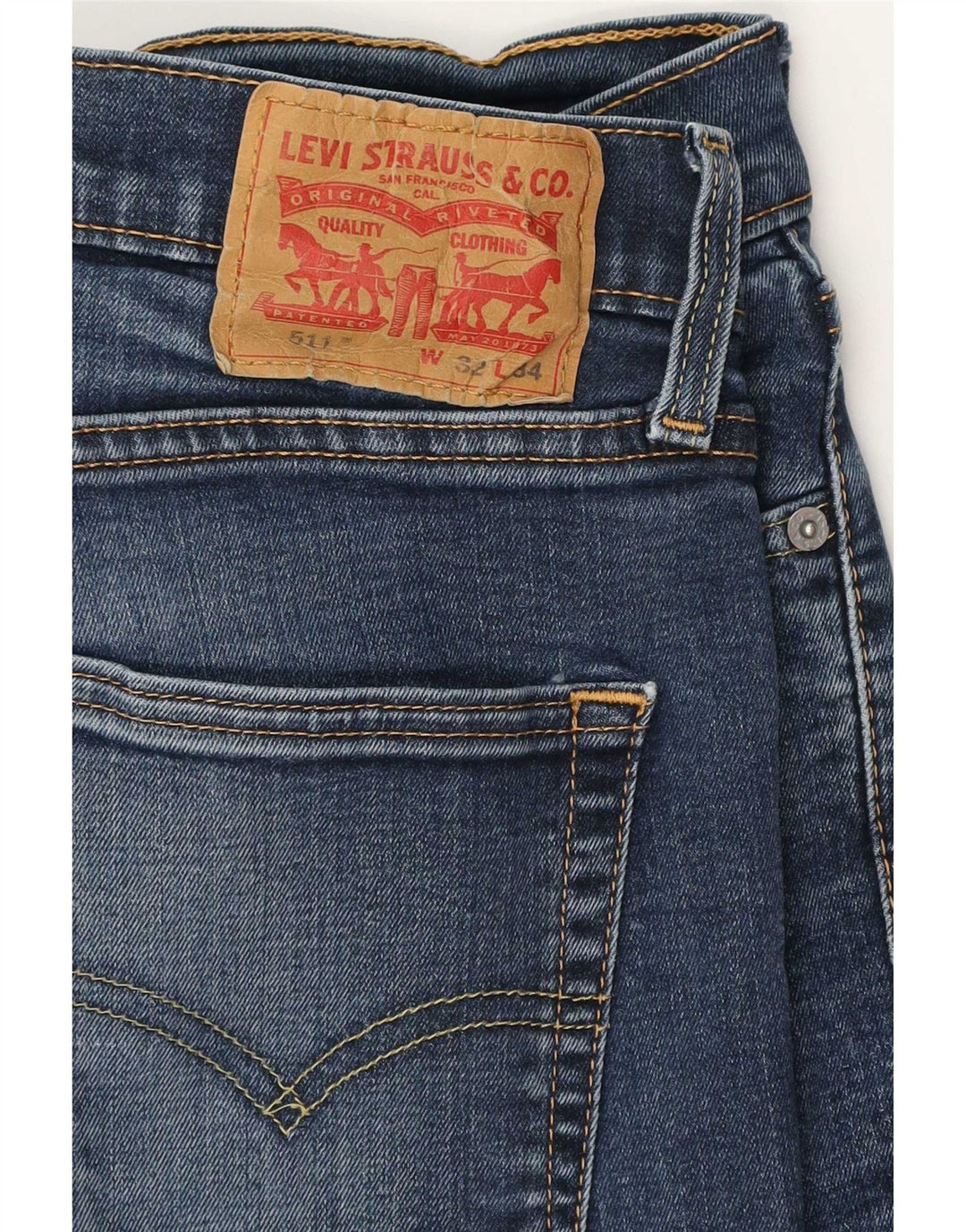 Levi's Herre 511 Slim Jeans W32 L34 Marineblå Bomuld