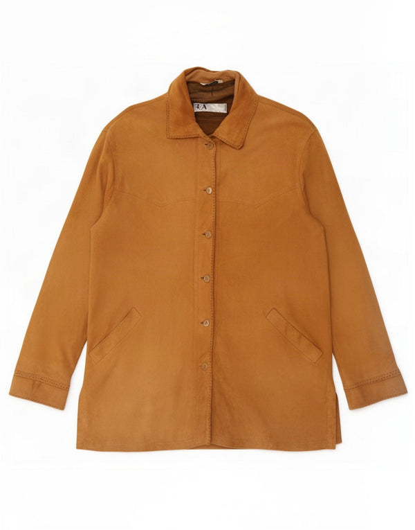 Vintage dame ruskindsjakke IT 48 XL beige læder