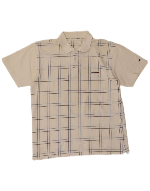 Ellesse Herre poloshirt Medium hvid ternet bomuld