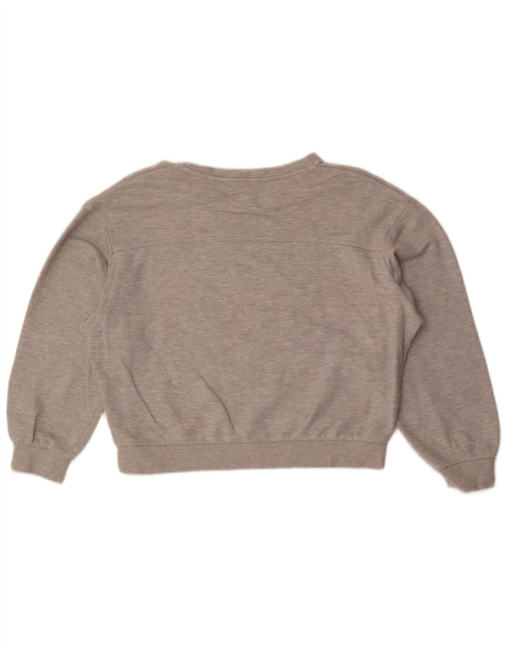 Mustang Dame Grafisk Oversized Sweatshirt Jumper UK 10 Lille Grå
