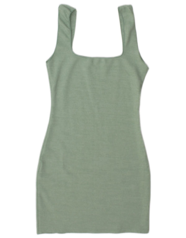 Zara Womens Sleeveless Bodycon Dress UK 12 Medium Green