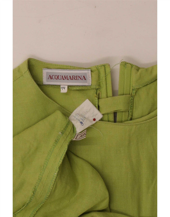 Acquamarina Dame Ærmeløs Skede Kjole IT 44 Medium Green Linen