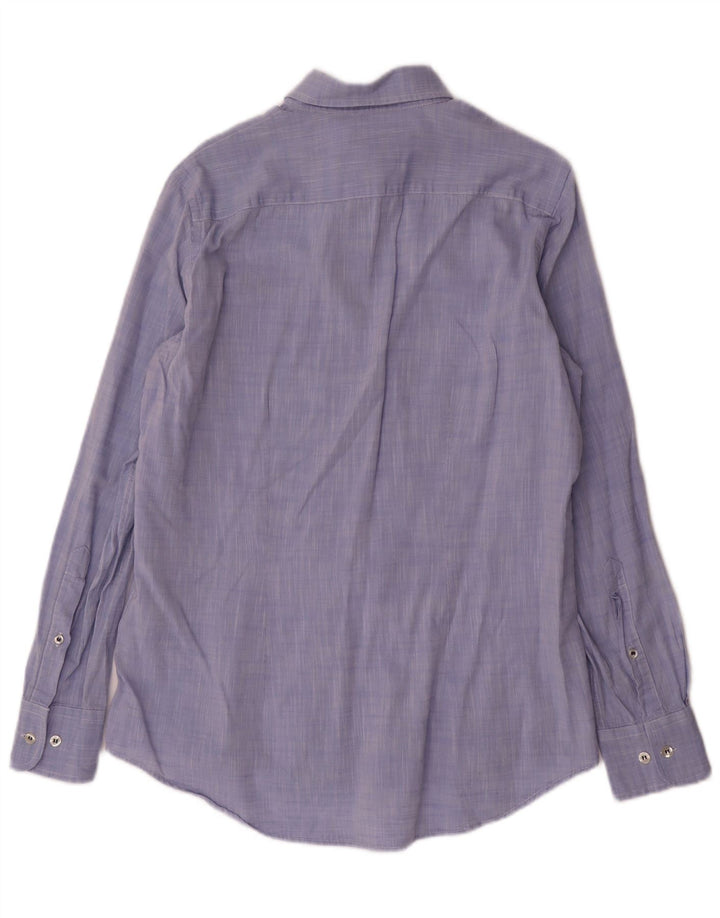 FRED PERRY Slim Fit skjorte til mænd, lille blå bomuld