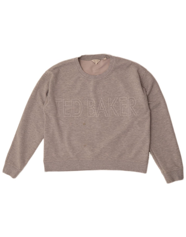 Ted Baker Grafisk sweatshirt til damer Størrelse 4 Large Grå Flecked