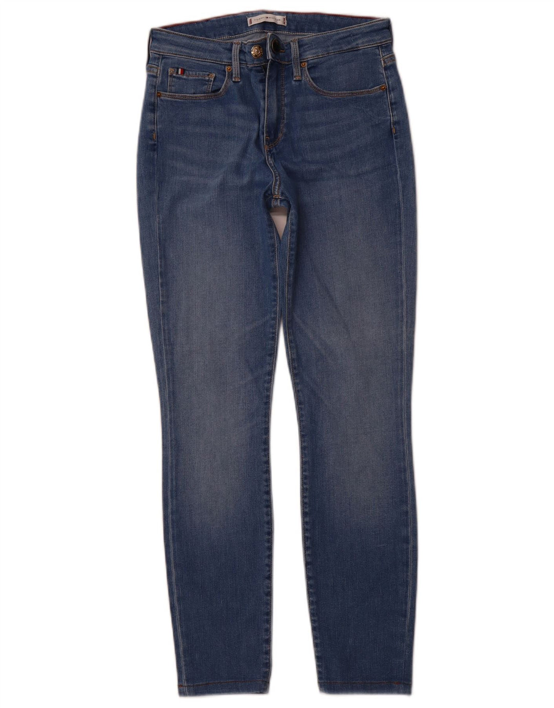 TOMMY HILFIGER Dame Flex Skinny Jeans W28 L27 Blå Bomuld