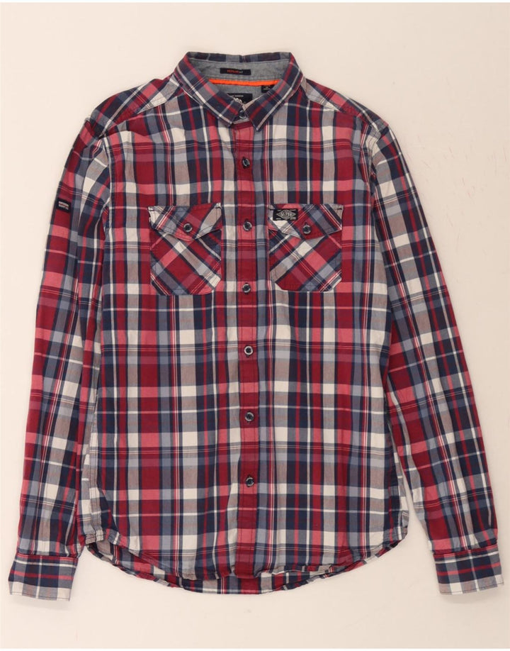 SUPERDRY Mens Shirt Medium Red Check Cotton Vintage Superdry and Second-Hand Superdry from Messina Hembry 