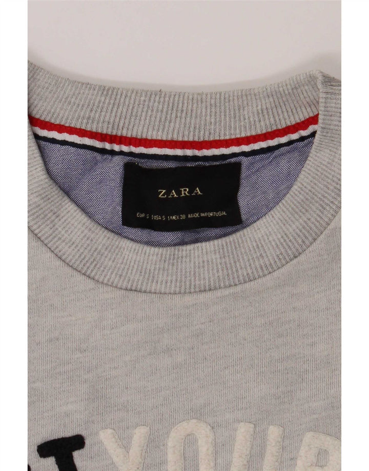 Zara Herre Grafisk Sweatshirt Jumper Lille Grå