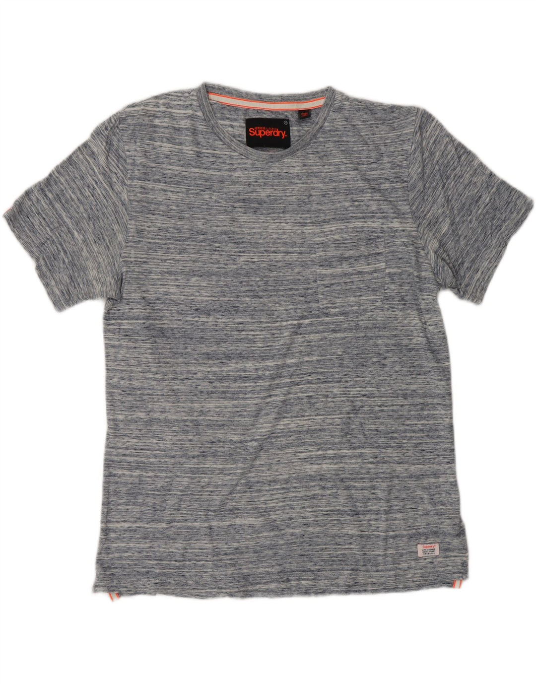SUPERDRY Herre T-shirt Top Medium Blue Flecked Bomuld